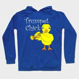 Trumpet Chick White Text Hoodie